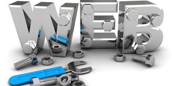 Metal WEB sign with tools and screws